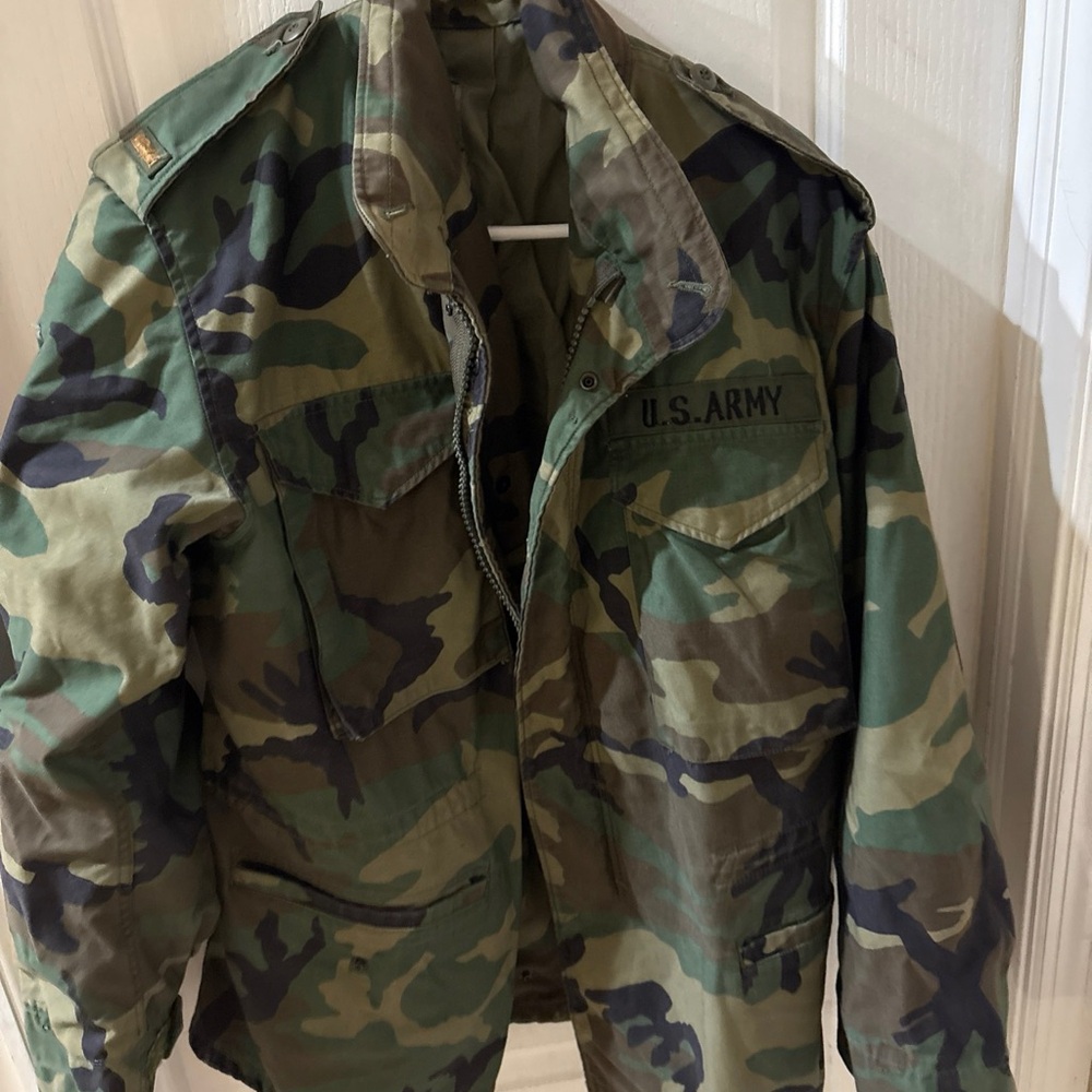 US Army cold weather camouflage patched Military Jacket coat